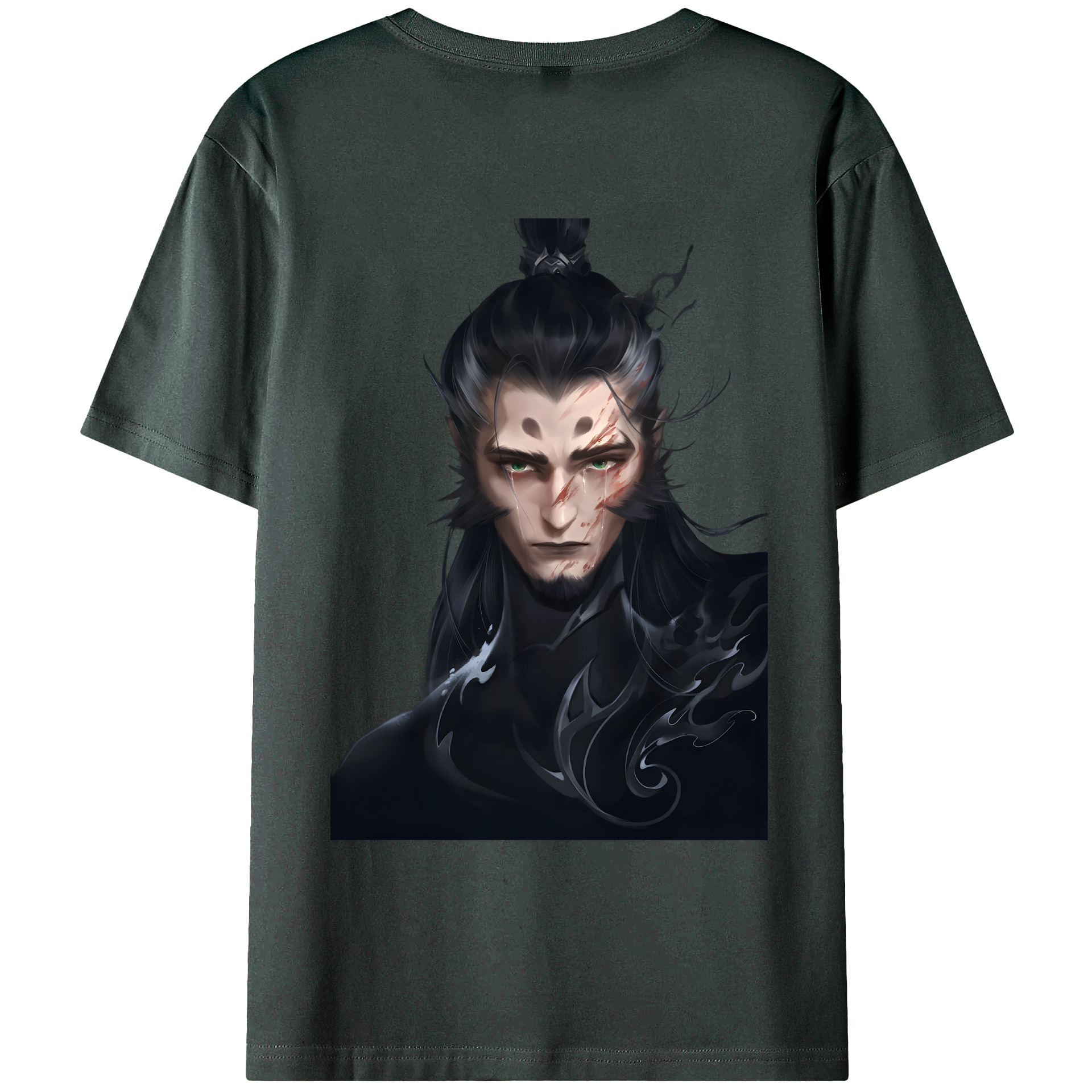（画像用） Ne Zha 2 ナタ 魔童の大暴れ 綿100％ メンズ半袖Tシャツ（バックプリント） 通気性